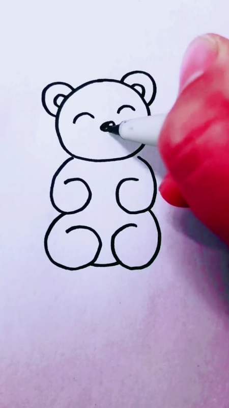 简笔画#数字6画小熊,简笔画想画就画
