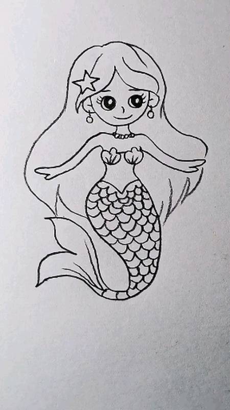 我想画一条美人鱼公主图片