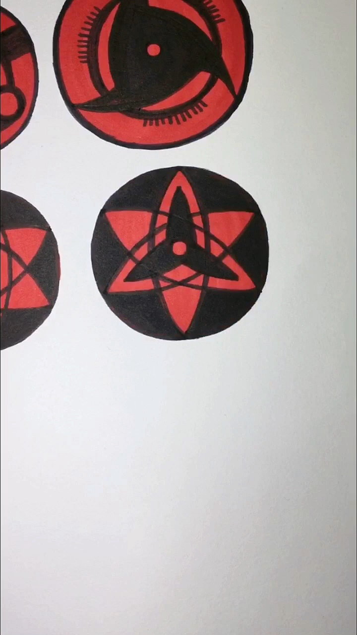 我要上热门徒手绘制宇智波佐助永恒万花筒写轮眼技巧