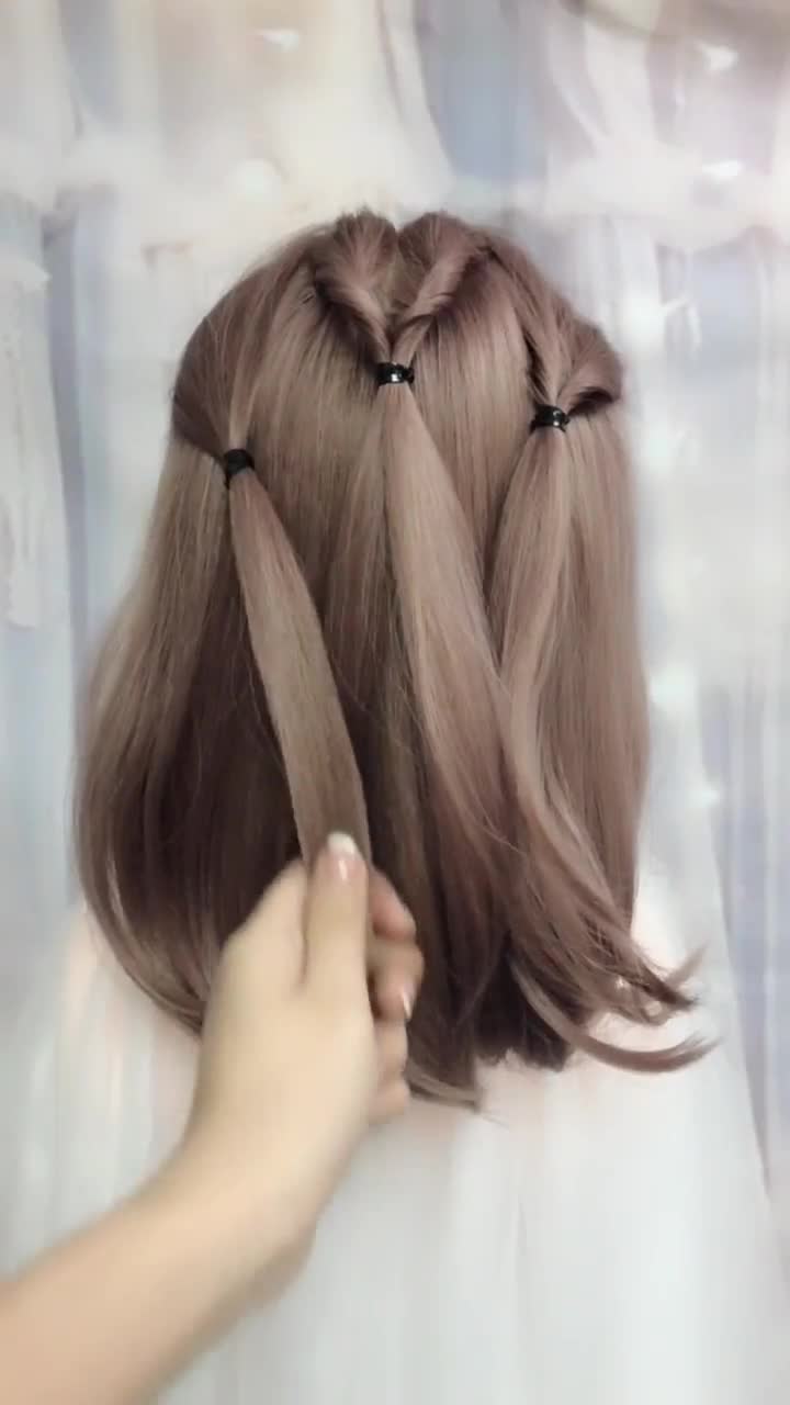 10秒搞定碎发短发编发