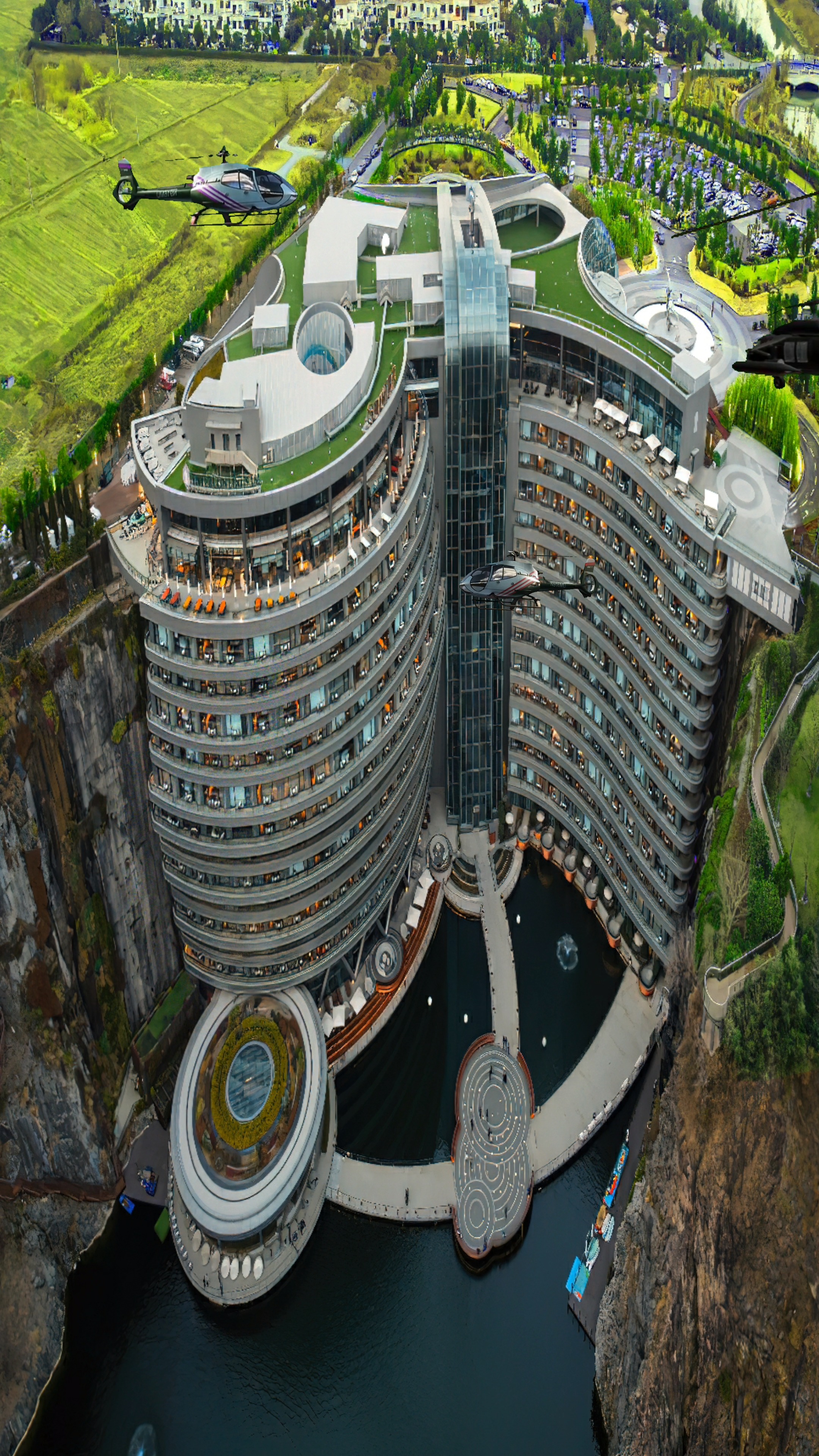 上海深坑酒店#造价21亿,熬时13年海报地下负88米,创造40多项世界纪录