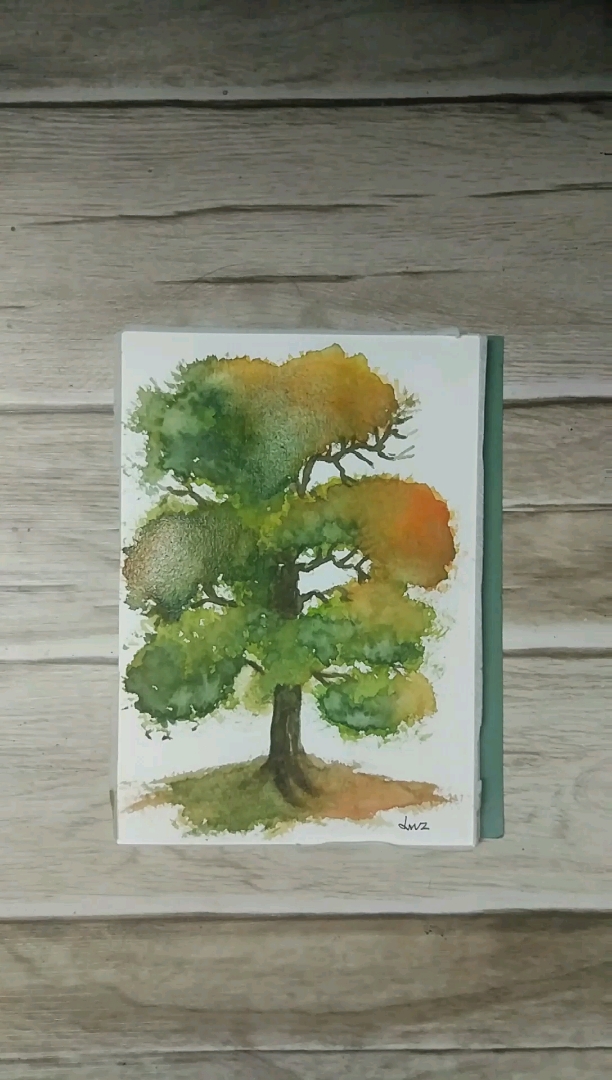 2019,立个新年flag#用水彩颜料画树系列 2019年第一天,祝大家新的