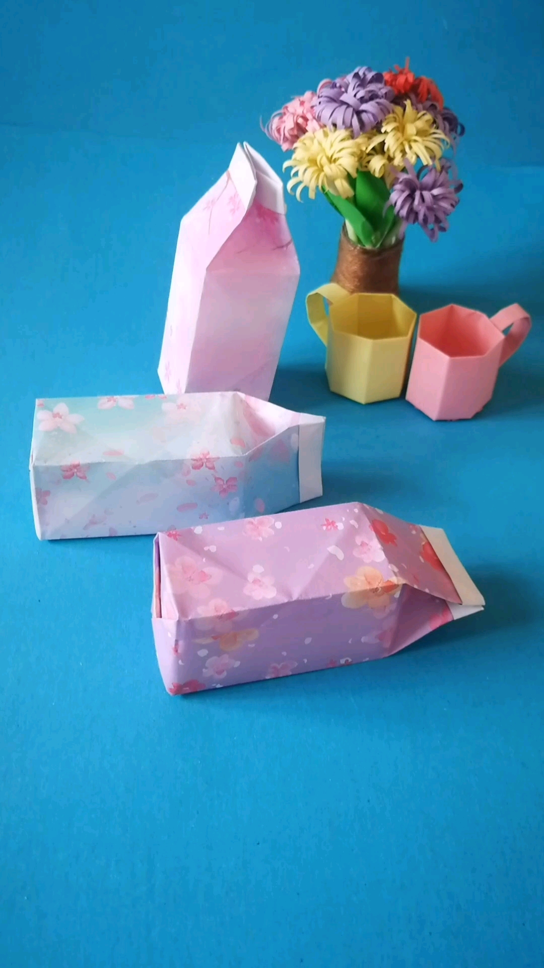 手工折纸 简单水果牛奶盒折纸教程来了