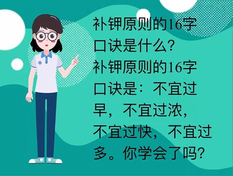 补钾原则的16字口诀是什么?