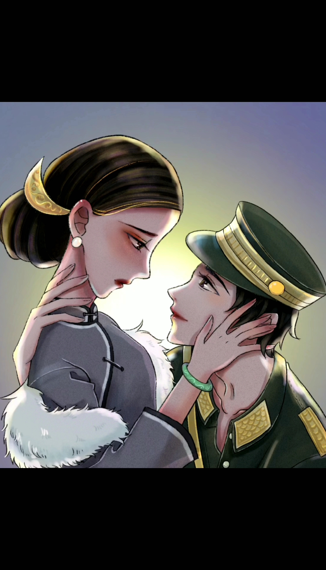 画画#一键上色:画一对军阀夫妇