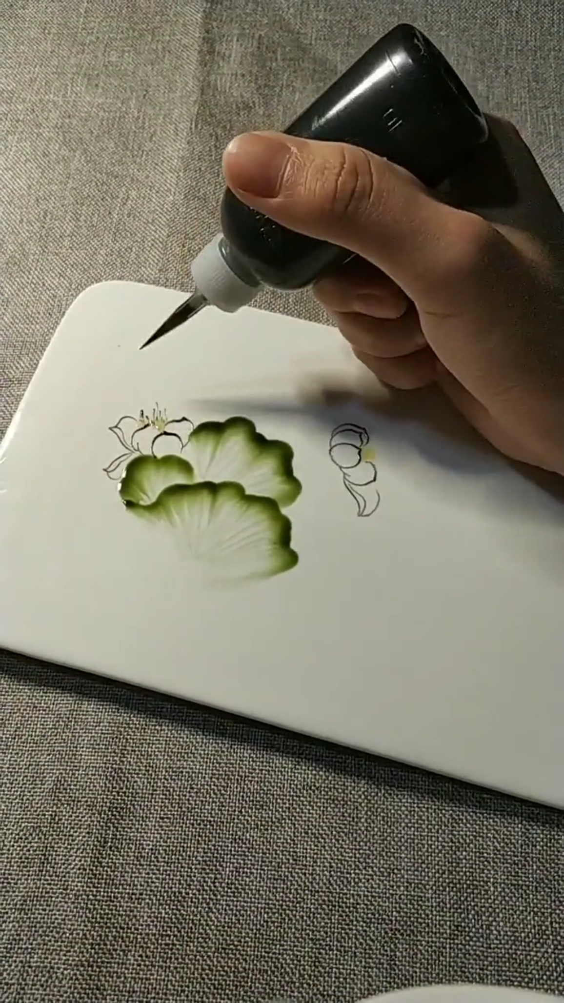 指尖作画#荷叶盘饰