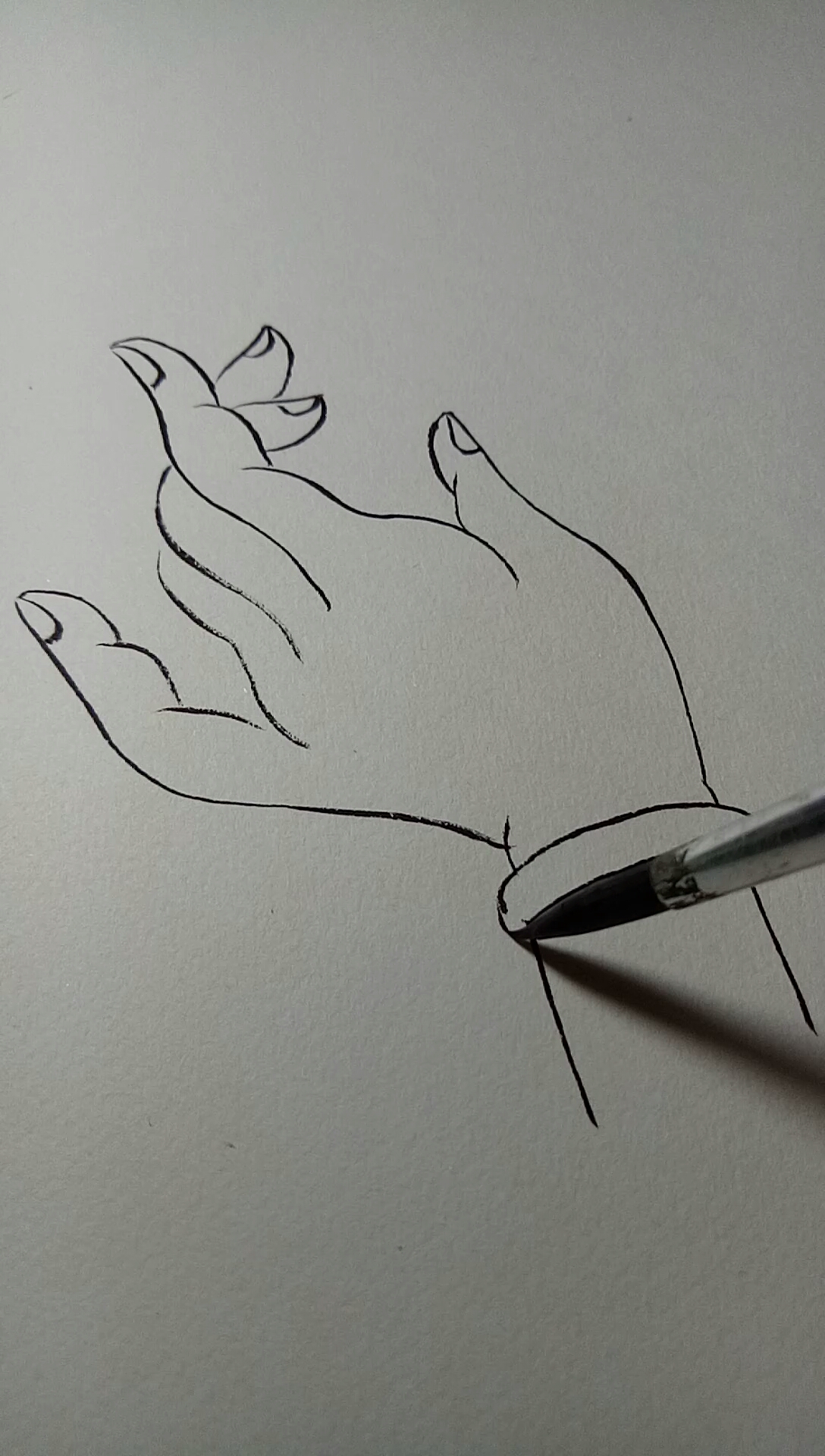 秀出你的手掌#简易画描手教学过程.