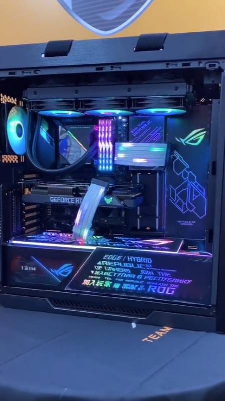 电脑#3090 rog全家桶,点亮那时刻又是买不起的系列-全民小视频