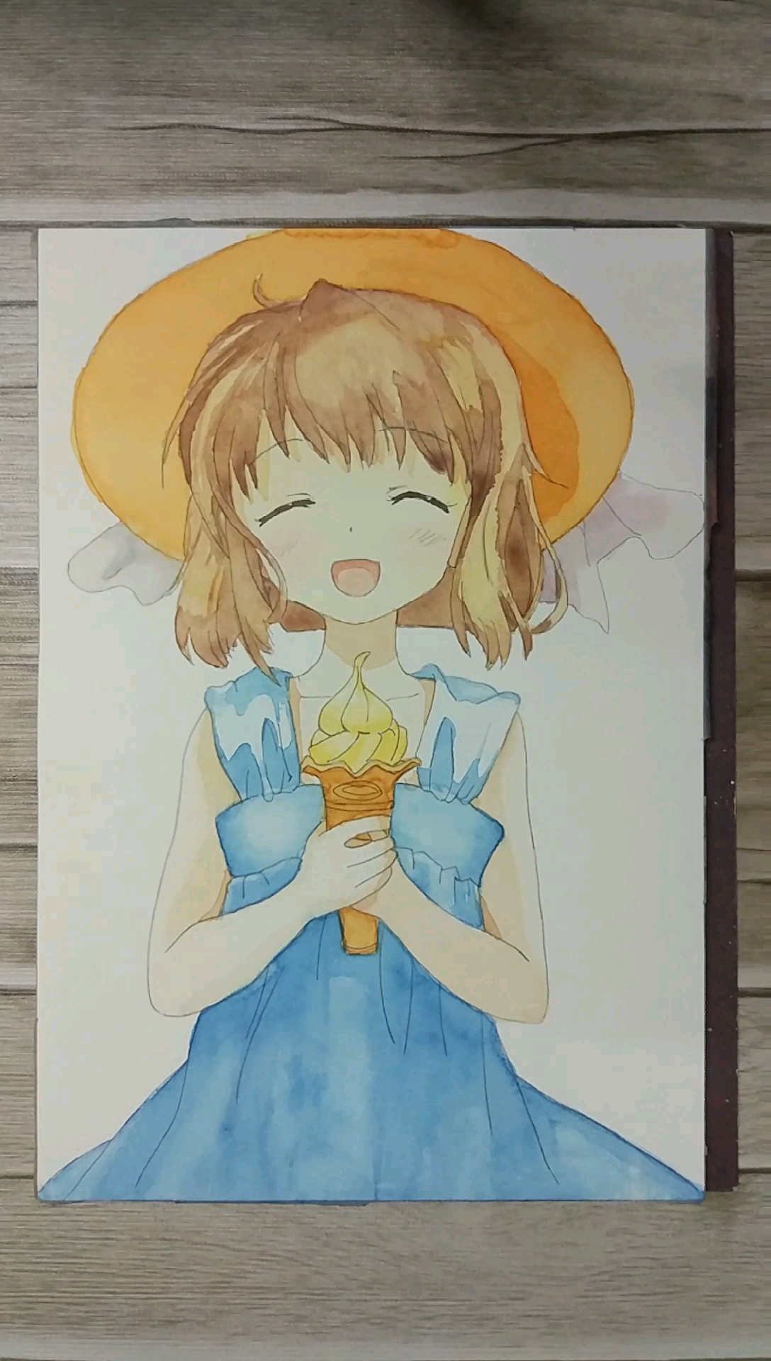 全民正能量#用水彩颜料画可爱的小女孩,有没有被萌化呢?