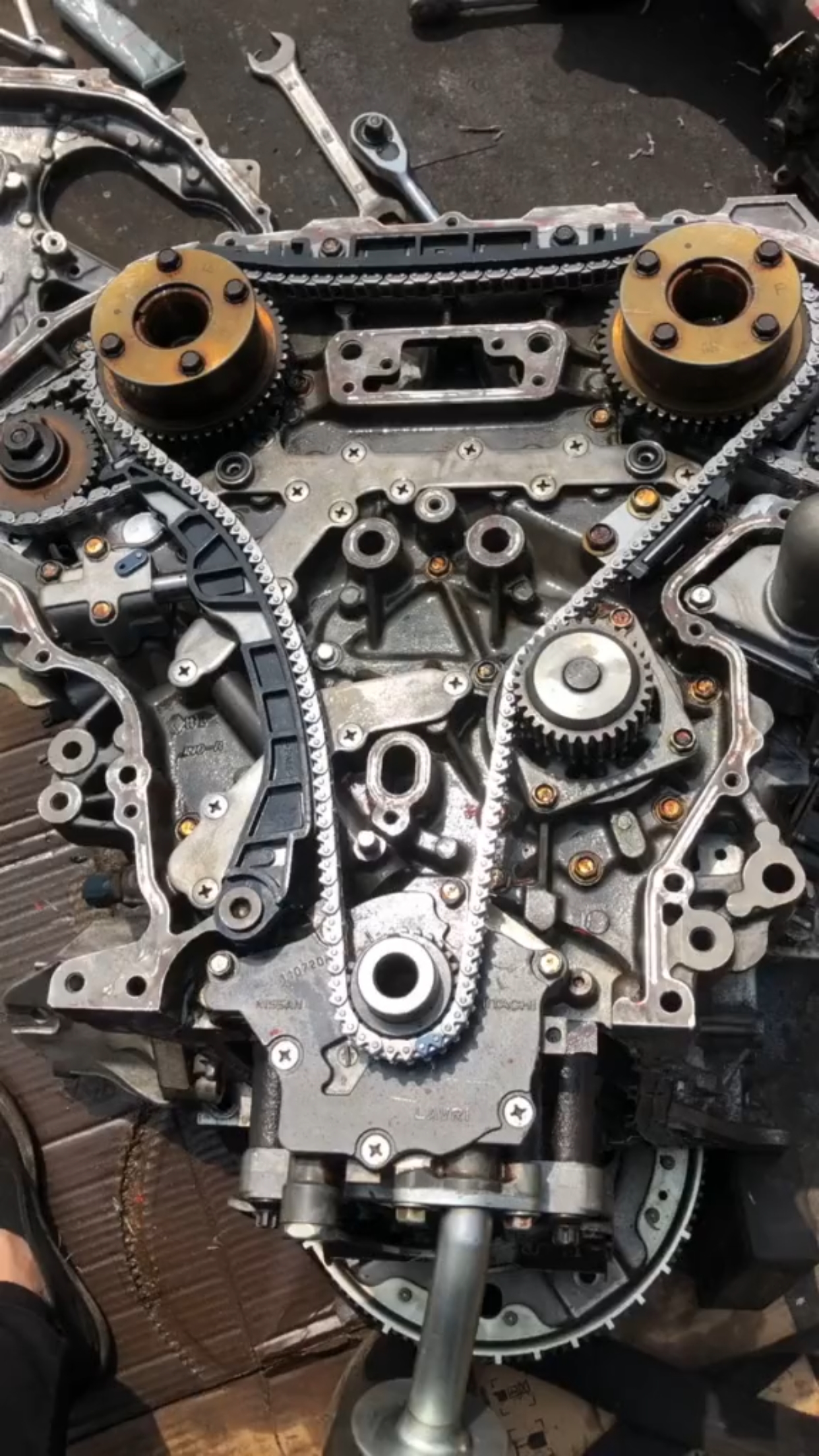 天籁2.5正时记号,正时链条走一套-度小视