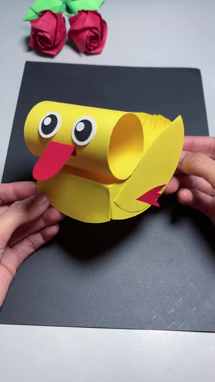 创意手工用卡纸做可爱的小鸭子小朋友超级喜欢