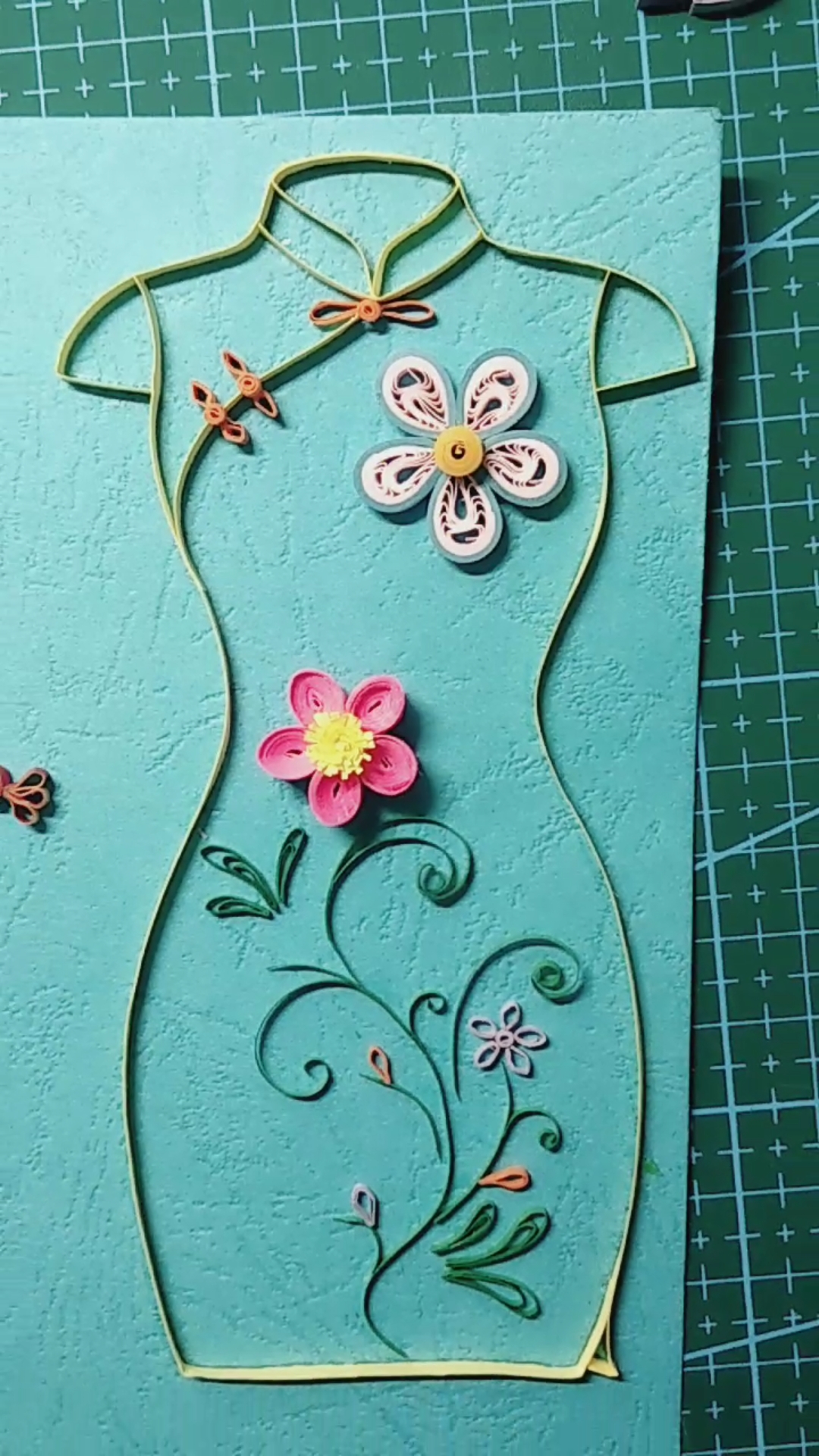 我的衍纸日记#衍纸中国风旗袍