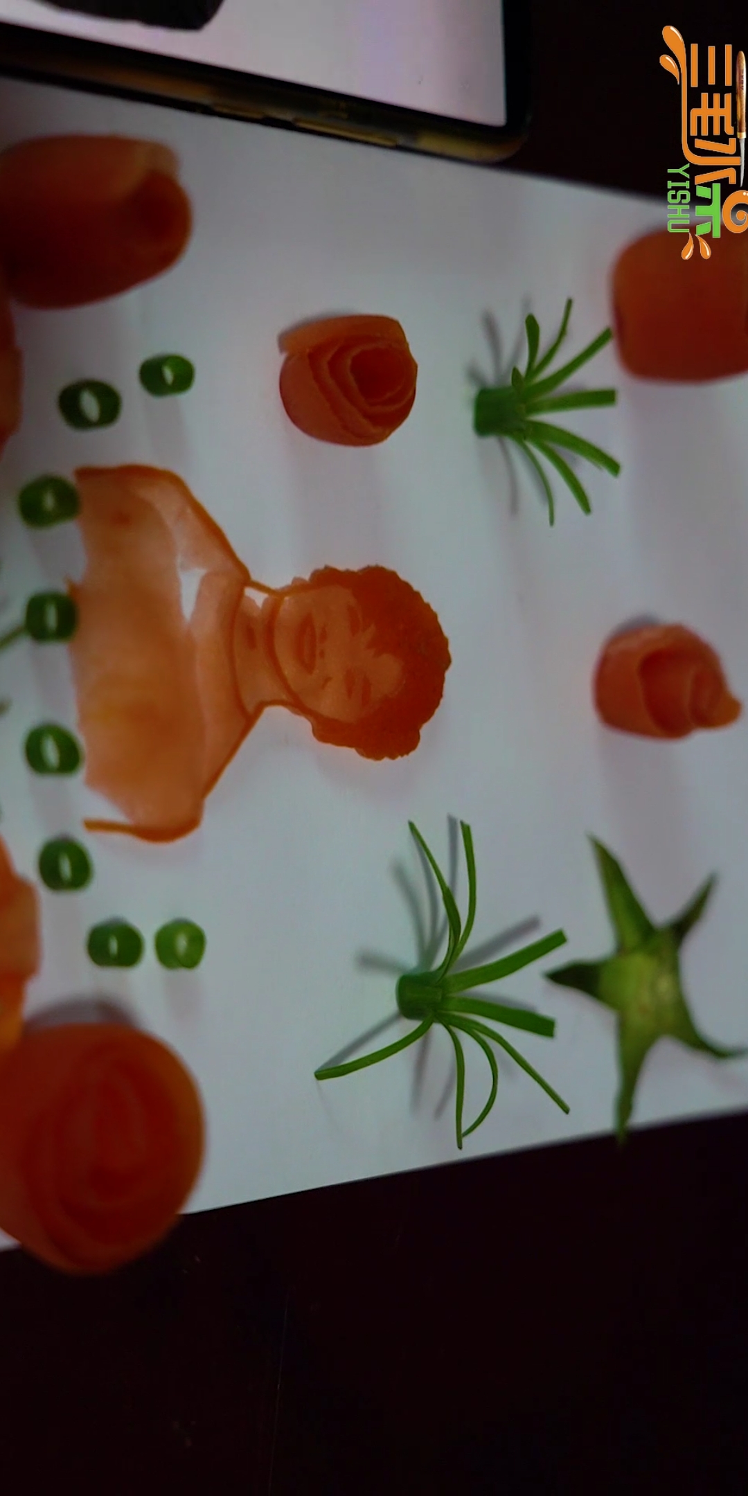 水果雕刻#西红柿作画!