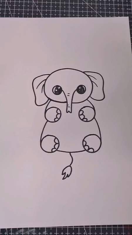 6个圆圈画大象大象宝宝真乖呀