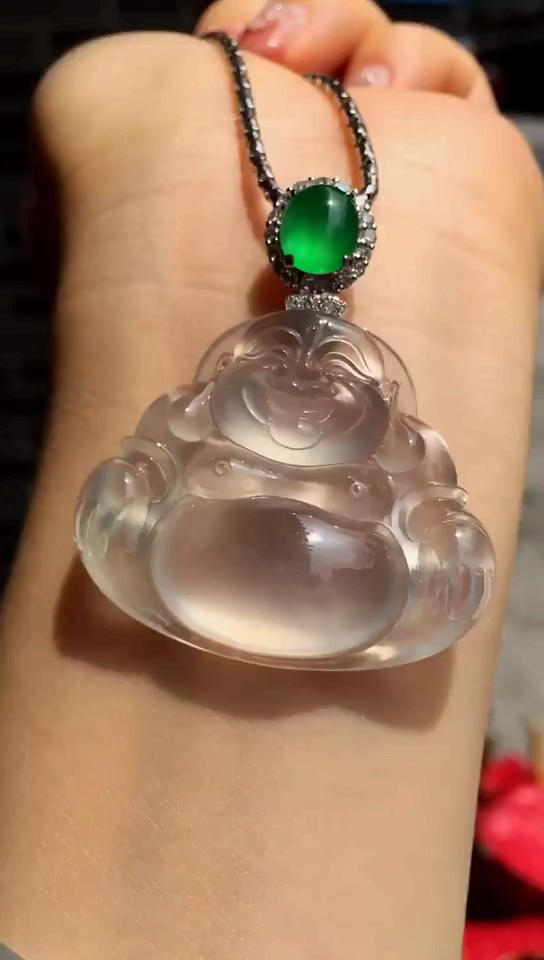 我要变好看#冰透玻璃种佛公吊坠