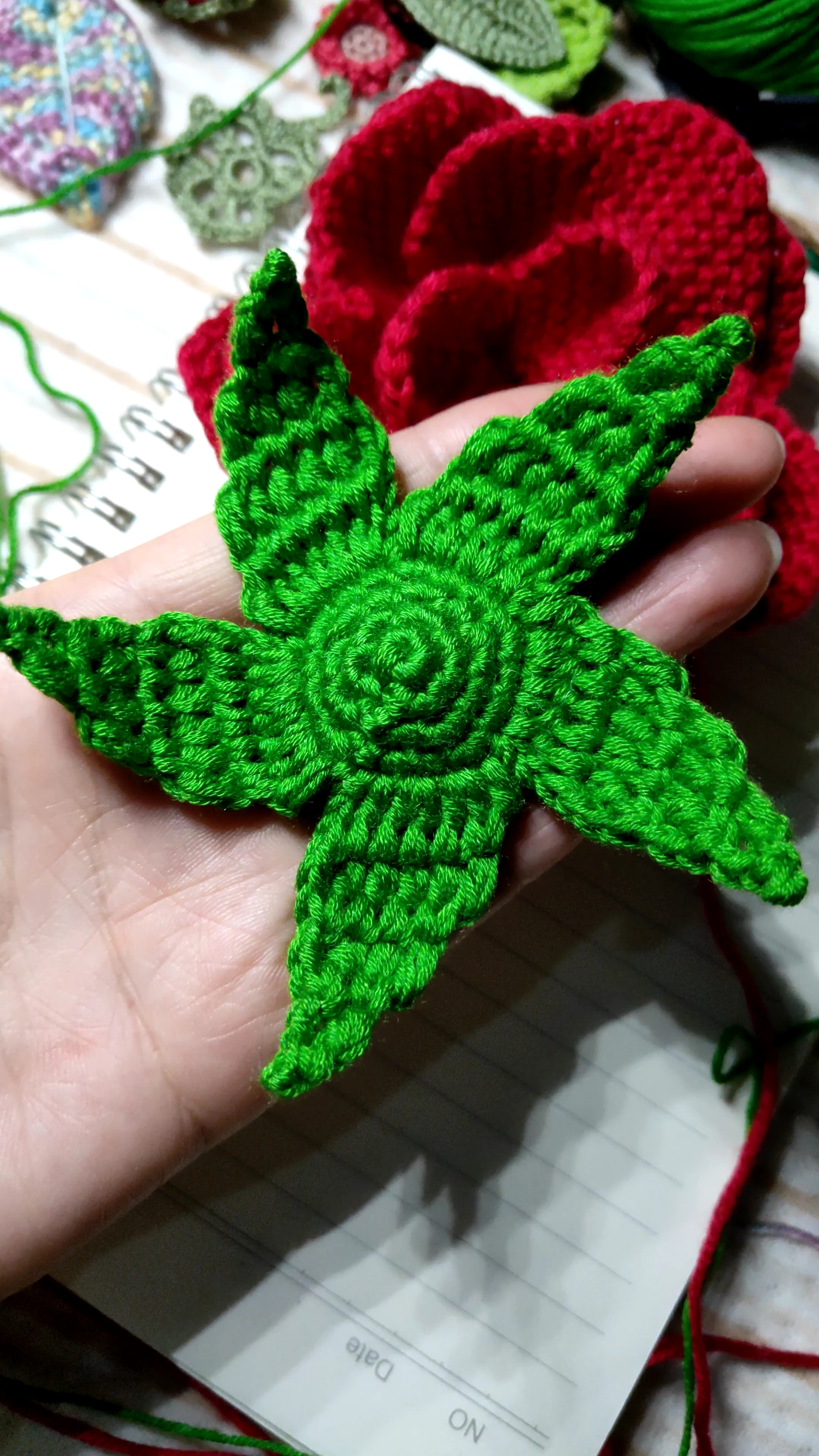 钩针的魅力#玫瑰花花托