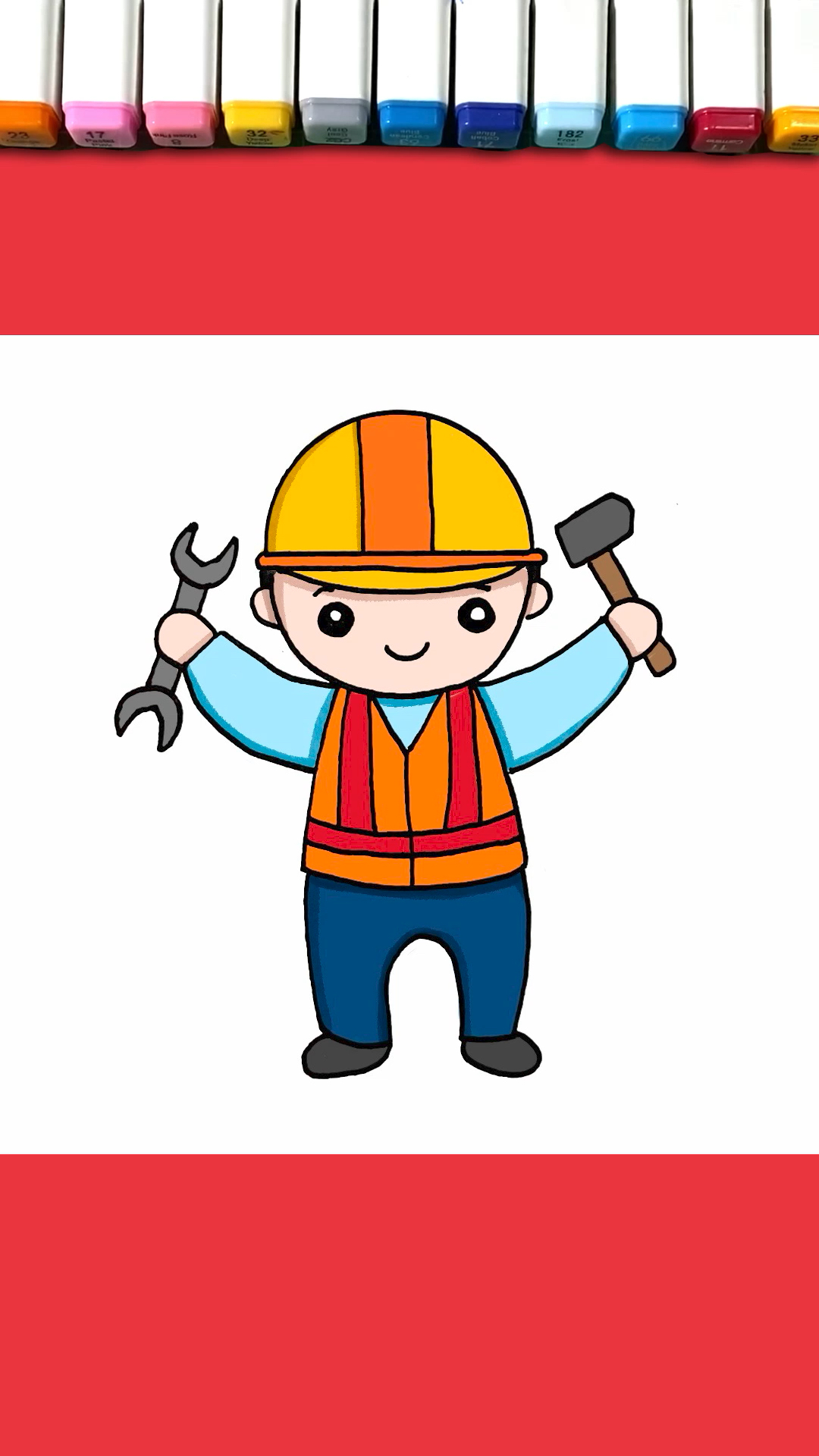 简笔画#五一劳动节,工人叔叔简笔画-度小视