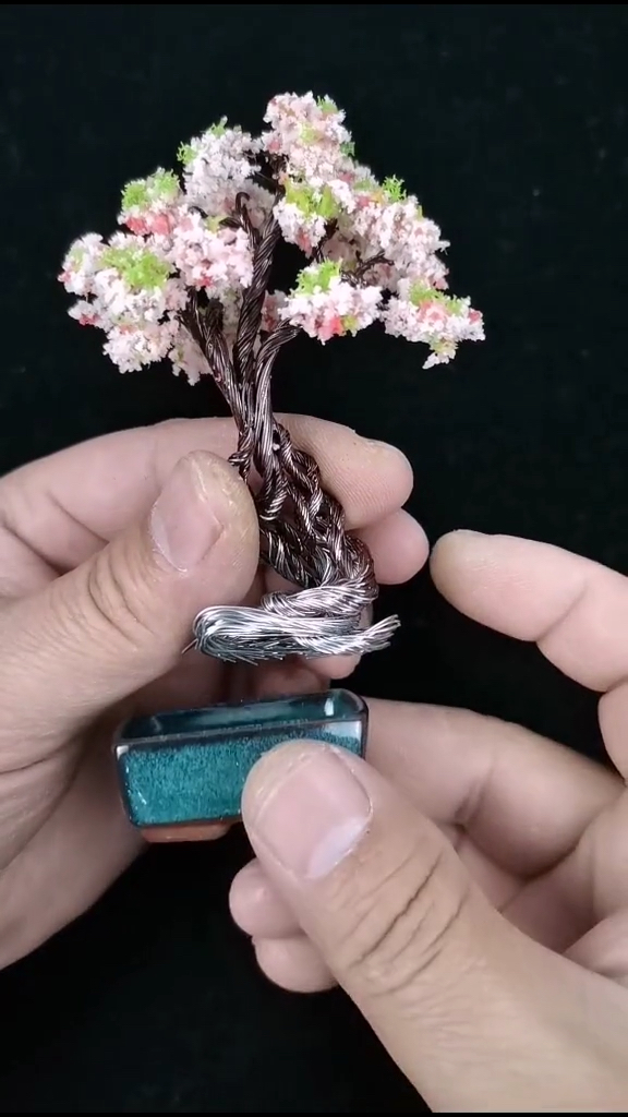 独树一帜迎客松手工编织创意树,铁丝编织-度小视