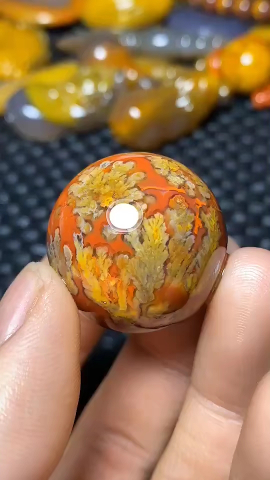 战国红玛瑙草花转运珠佛珠金刚菩提圆珠