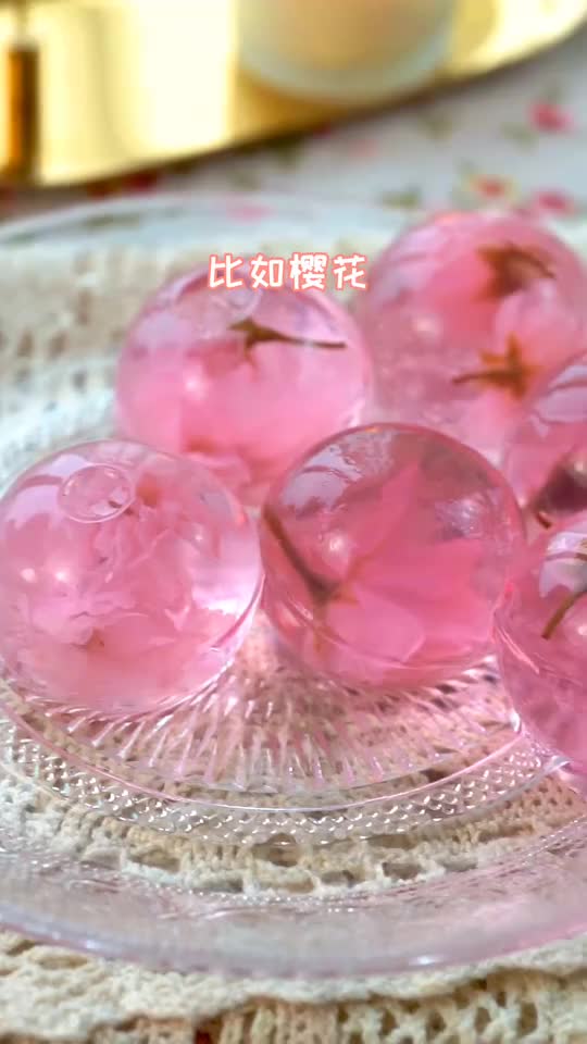 3分钟做出高颜值樱花果冻日式甜品水信玄饼0失败