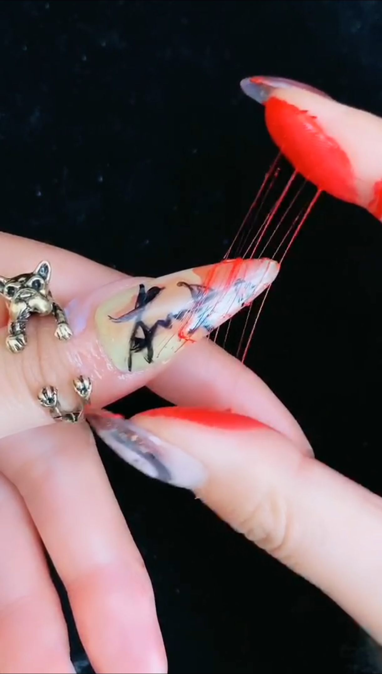 美甲#手指拉丝真香了