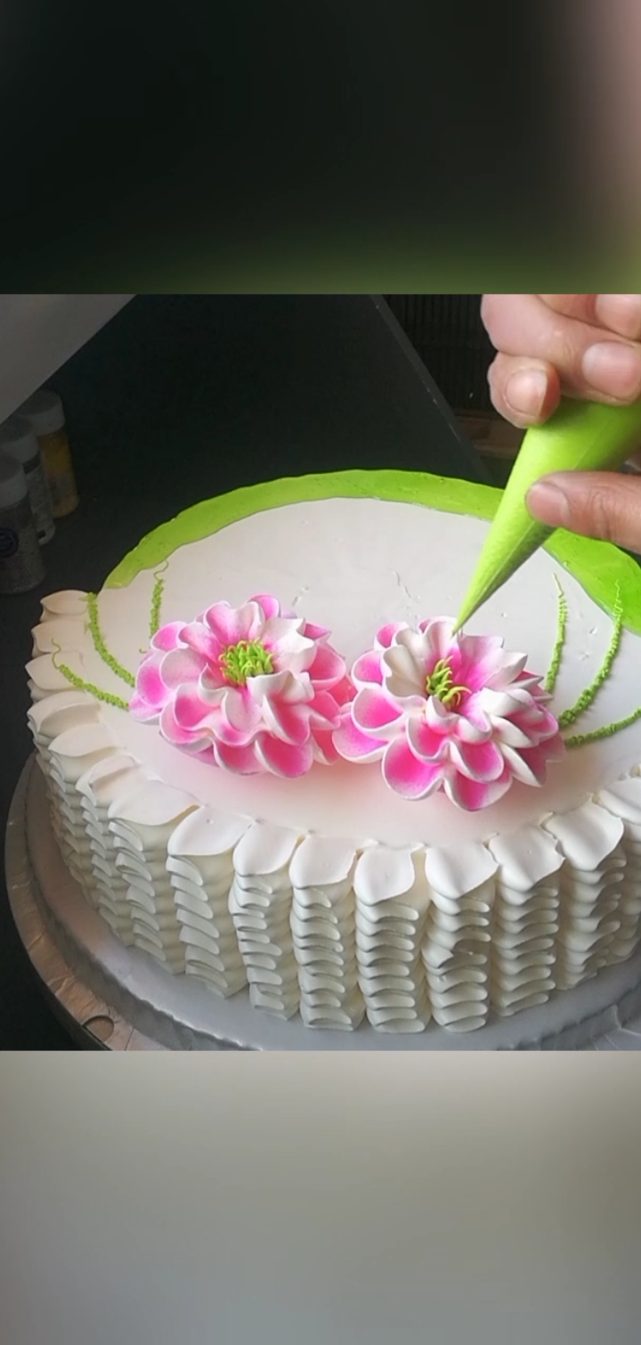 自学裱花蛋糕#牡丹花的制作
