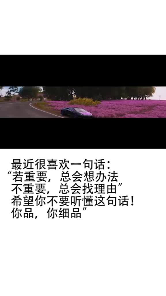 最近很喜欢一句话:"若重要,总会想办法,不重要,总会找理由"希望你不要