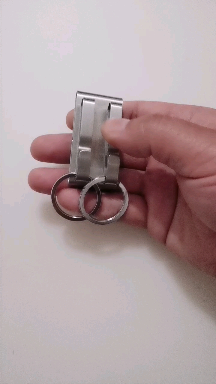 304不锈钢双排按压式钥匙扣.