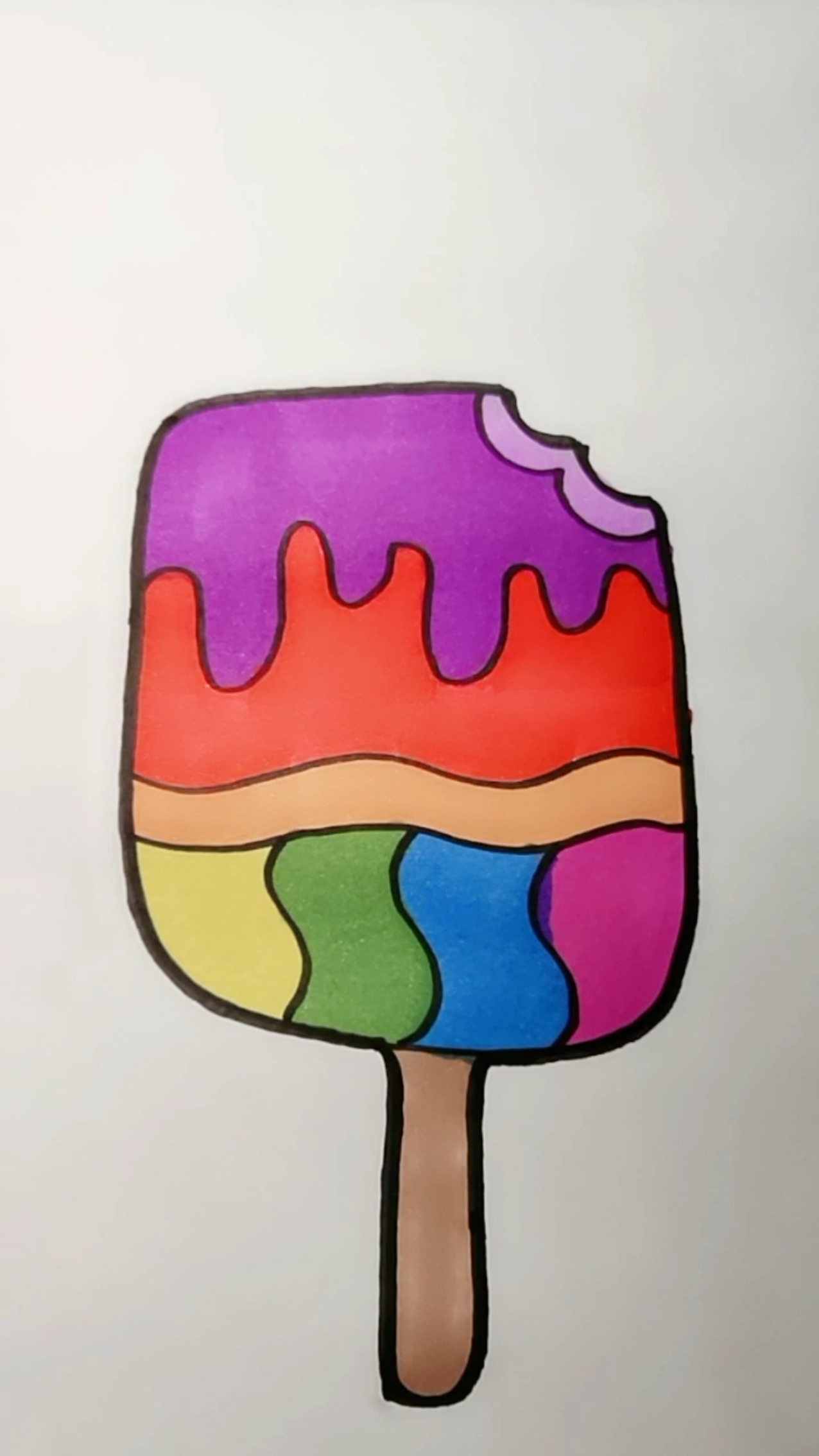 简笔画#彩虹雪糕