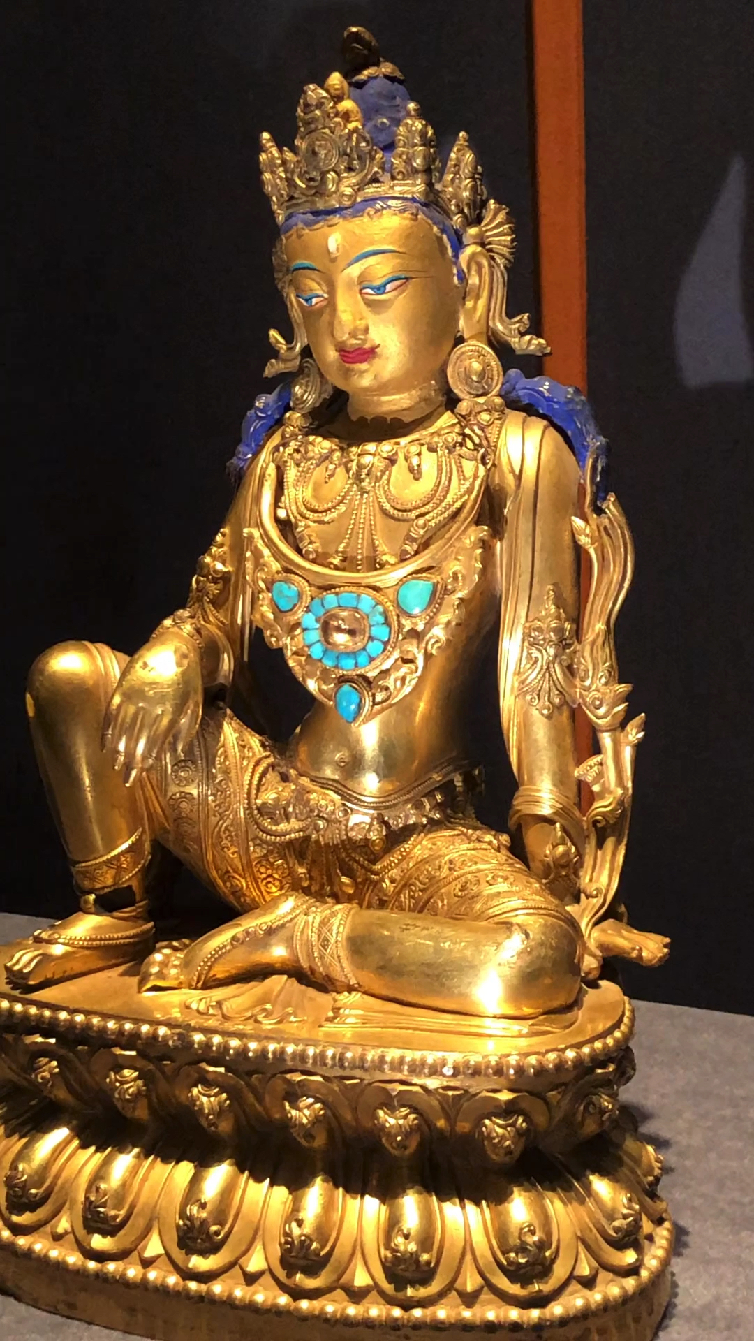 北京故宫 明代 永乐宫廷 铜鎏金 自在观音菩萨像0505059595