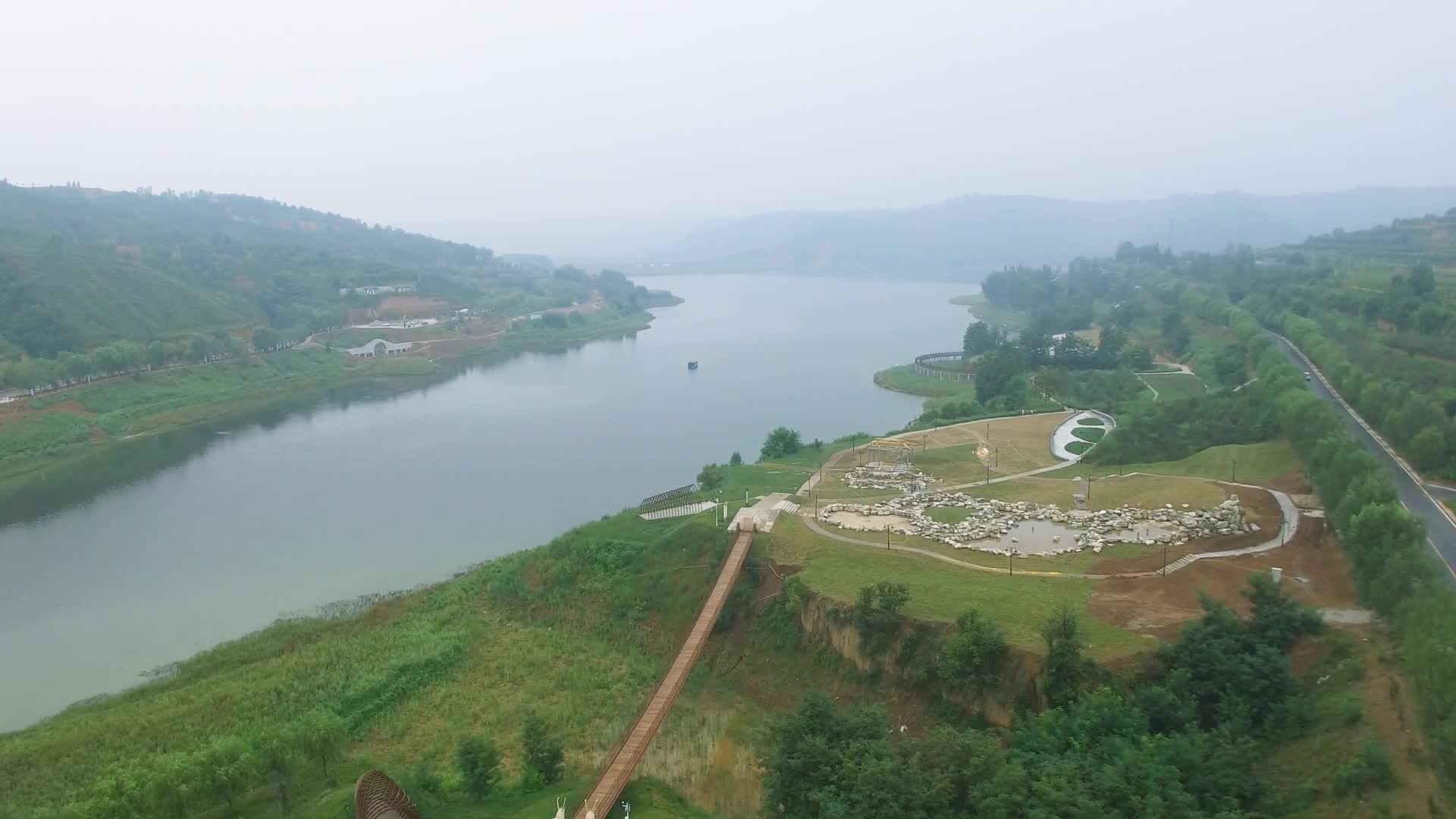 渭南市白水县:航拍林皋湖景区,体验蜗牛般的慢生活
