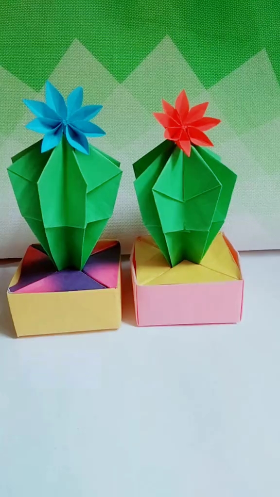 小花盆折纸,喜欢的点个赞吧