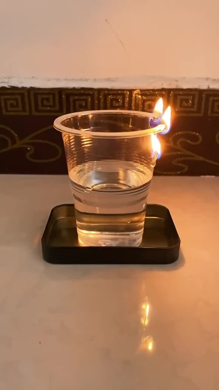 火烧坏了杯子,杯子却怪水没有保护好它,水说:如果