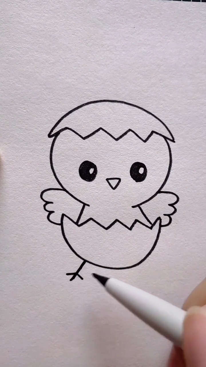 简笔画#这么萌的蛋壳宝宝,你一定没见过