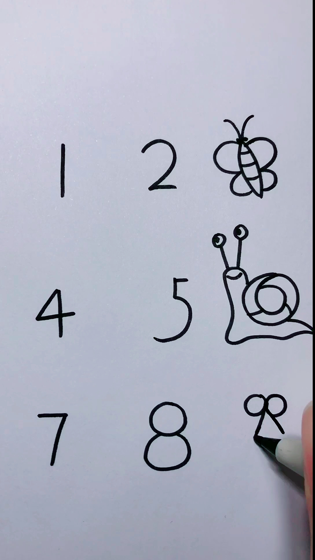 我要上热门#用数字1-9画画