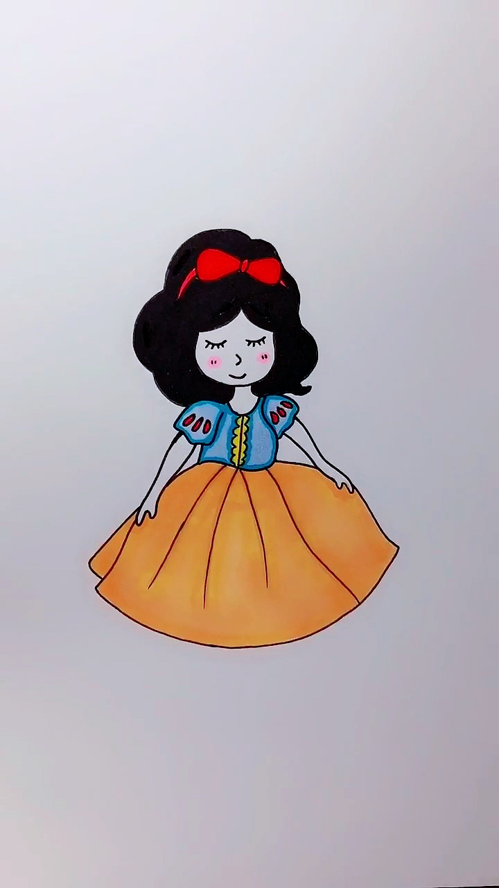 画画原来如此简单#教宝宝画白雪公主