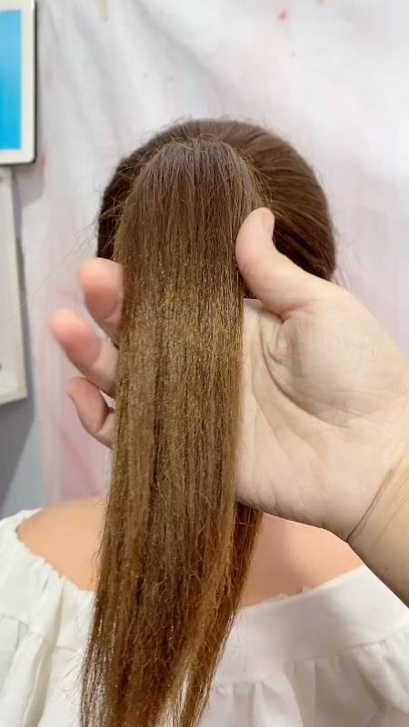 糖葫芦马尾发型扎法图片