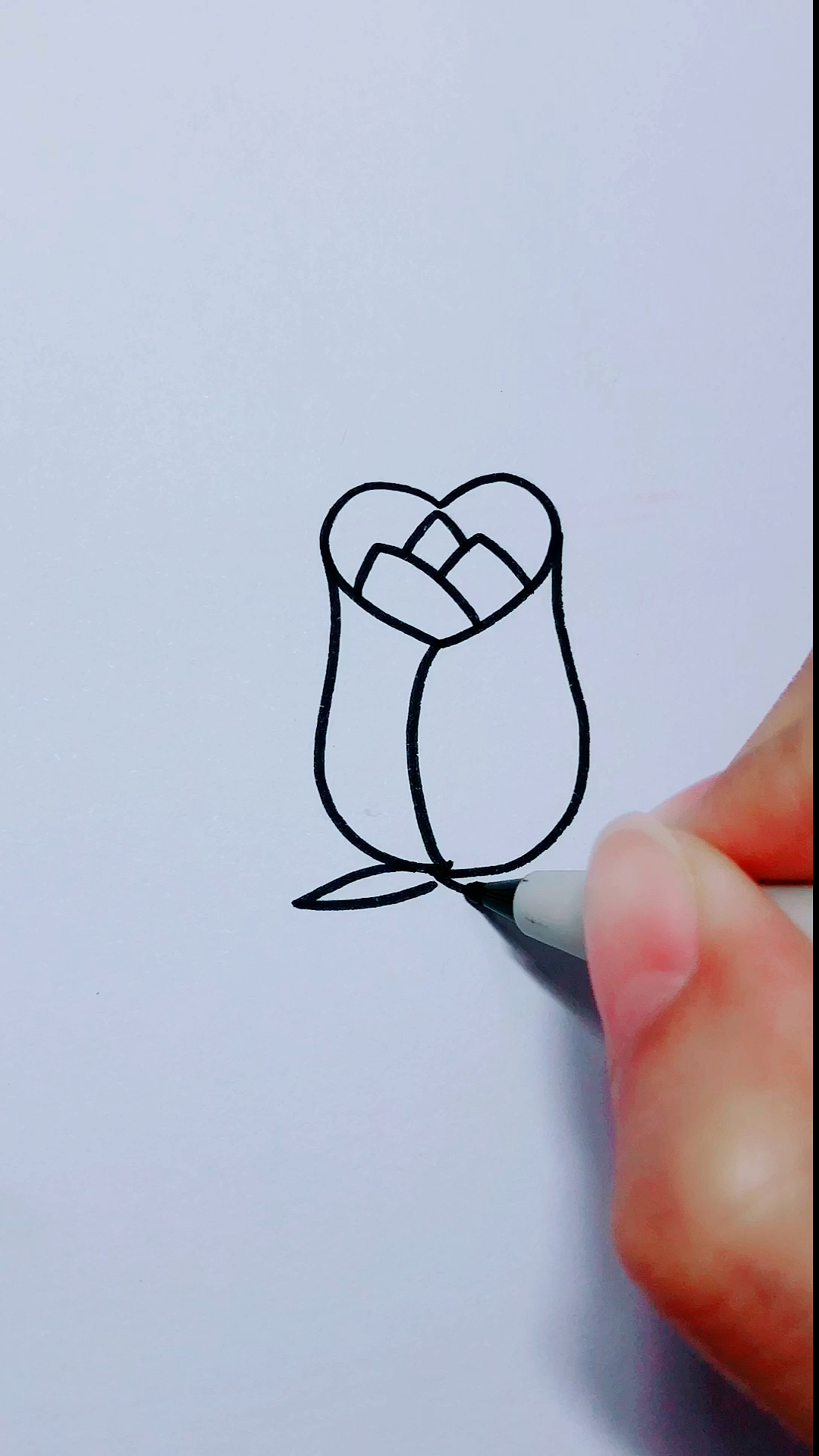 我要上热门#用爱心画玫瑰花一看就会