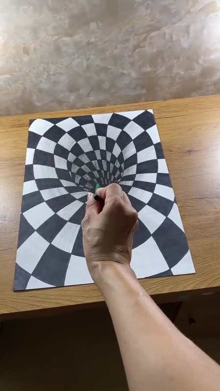 黑白三维立体画热门3d立体画挑战全网最燃哪吒