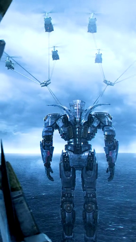 环太平洋#危险流浪者,什么直升机能吊动这大长腿妹子,是机甲