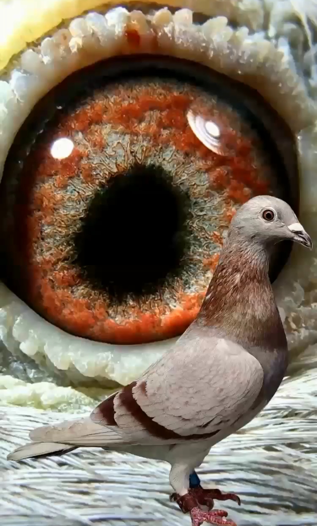 19冬北海大灭关,高级种鸽眼,白底砂眼,全圈宽黑眼志,黑宽前荡角,-度小