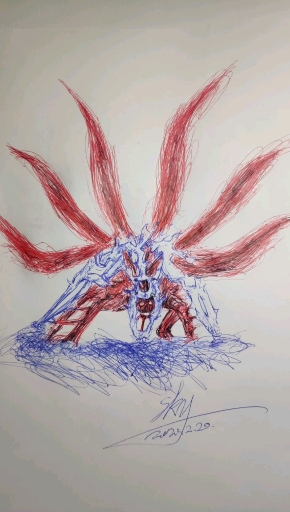 火影#教你圆珠笔乱画火影六尾鸣人.-度小视