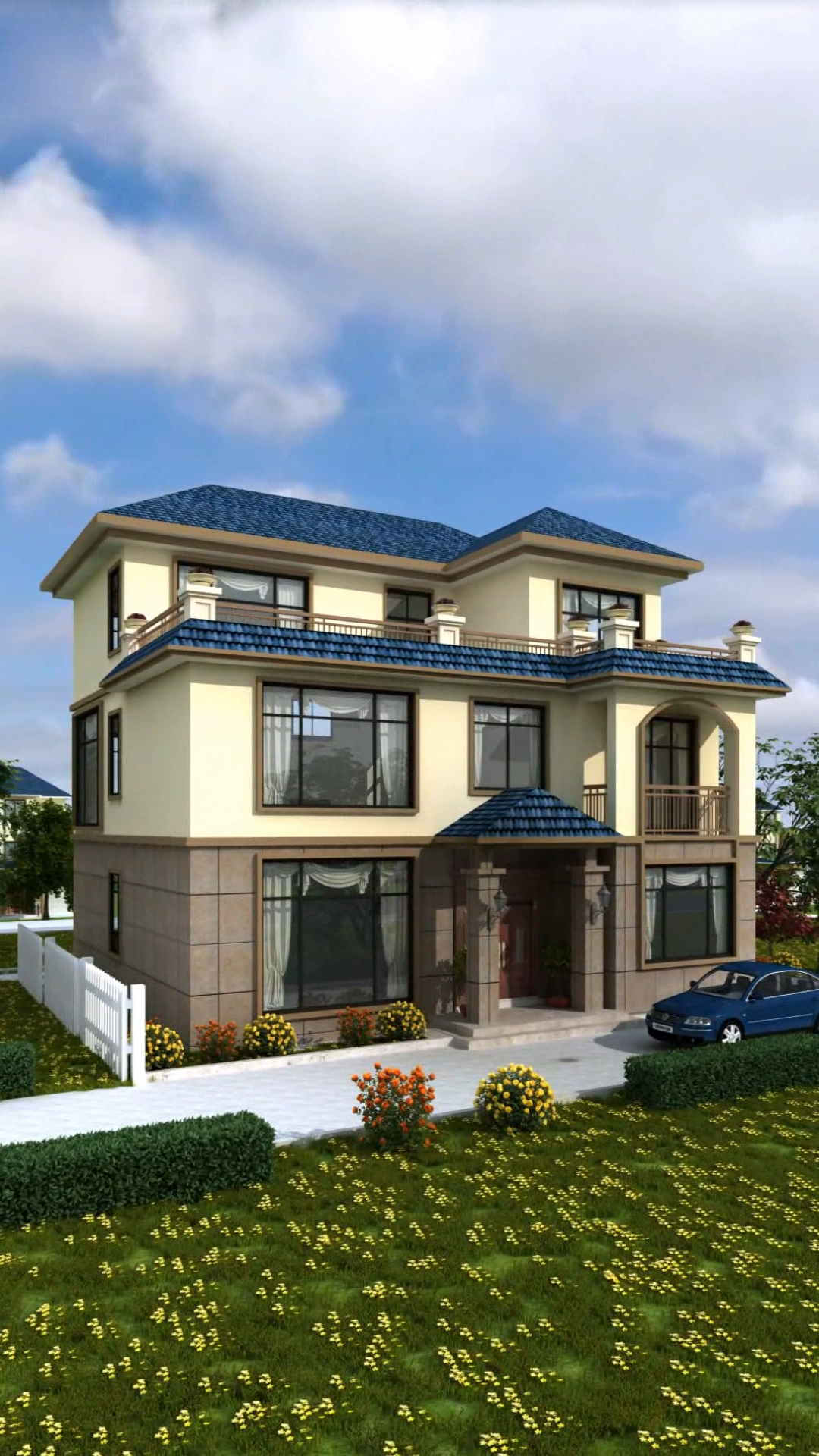 农村别墅#南方农村2层半,就照着这个建,大气实用