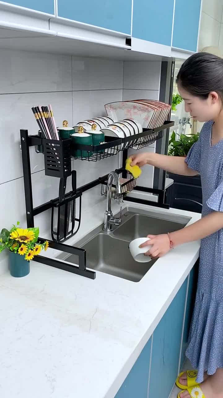 伸缩不锈钢厨房水槽置物架放碗架洗菜盆沥水架水池碗盘碗碟收纳架