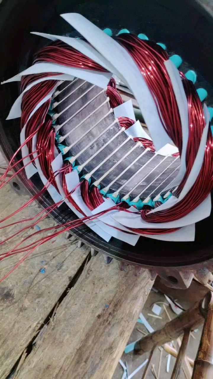 7.5千瓦锥形电机嵌线已完成了!