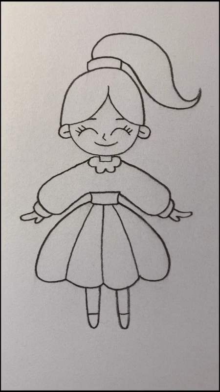 简笔画#画可爱的单马尾辫女孩-度小视