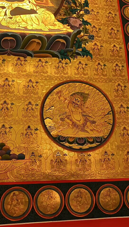 四臂观音金箔唐卡