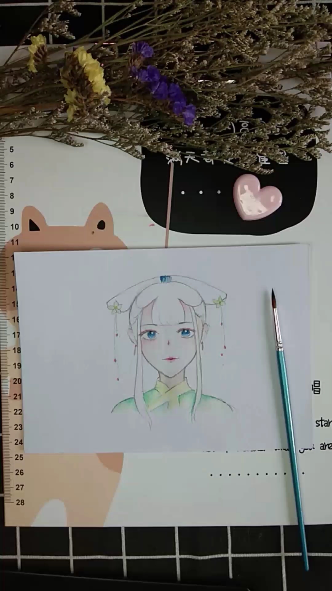 水粉教程:古风女