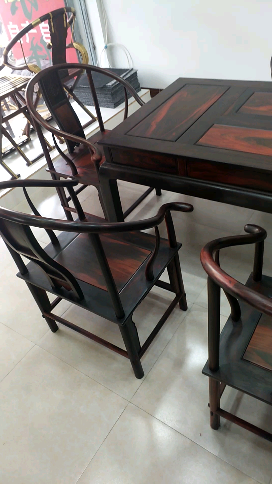 茶桌#大红酸枝茶桌