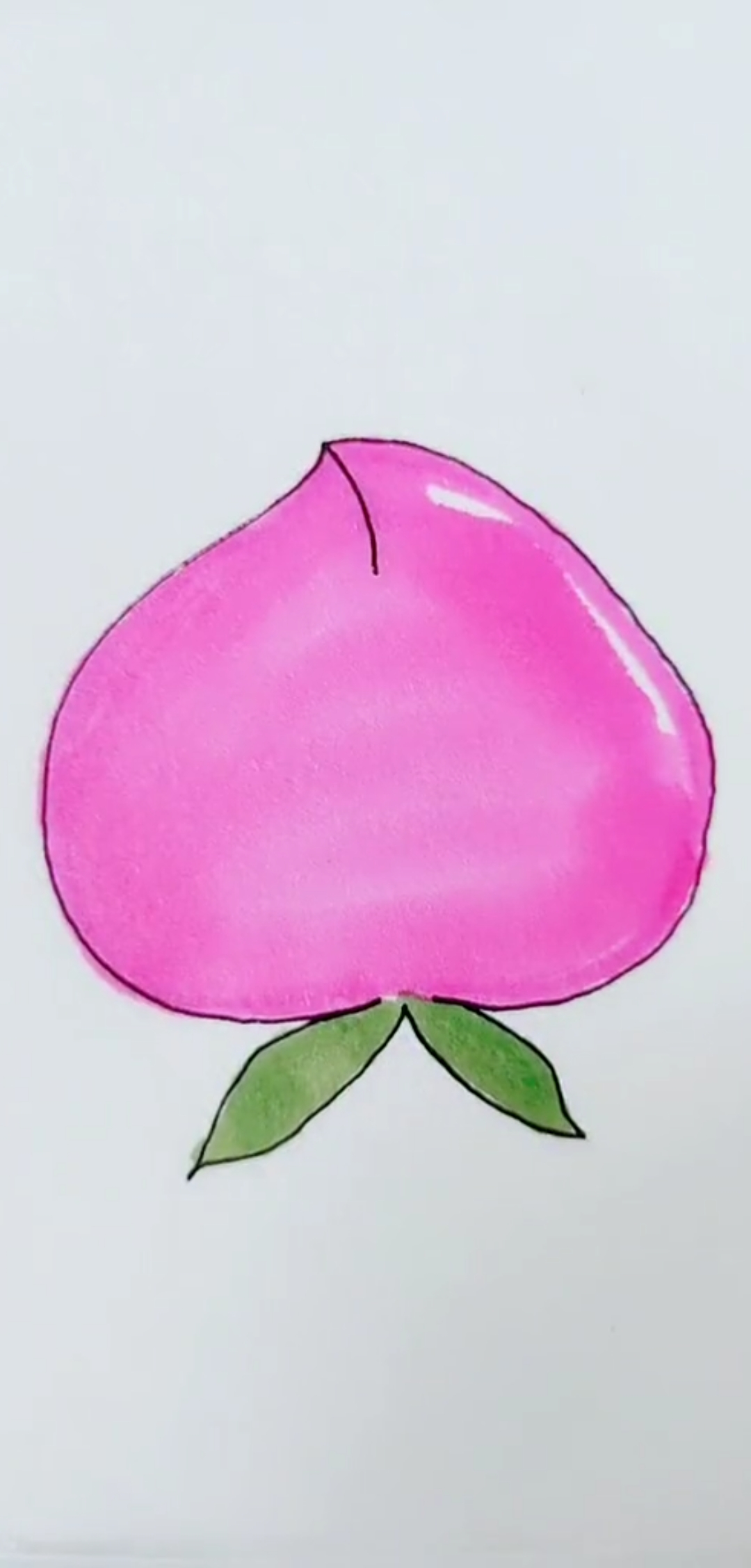 画画原来如此简单#一笔画桃子